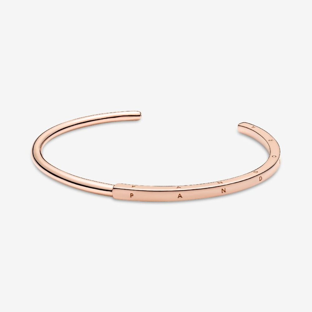 Pandora Rose Gold Signature I-D Open Bangle Bracelet 589493C00-3